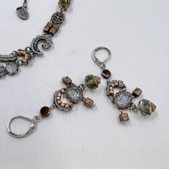 💖HP💖 Ayala Bar - Absolutely Stunning Green, Blue, & Copper Earring & Necklace - Picture 4 of 7